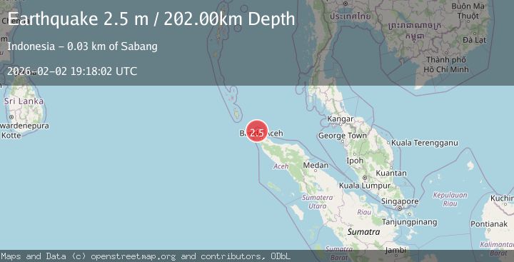 Map of Northern Sumatra, Indonesia
