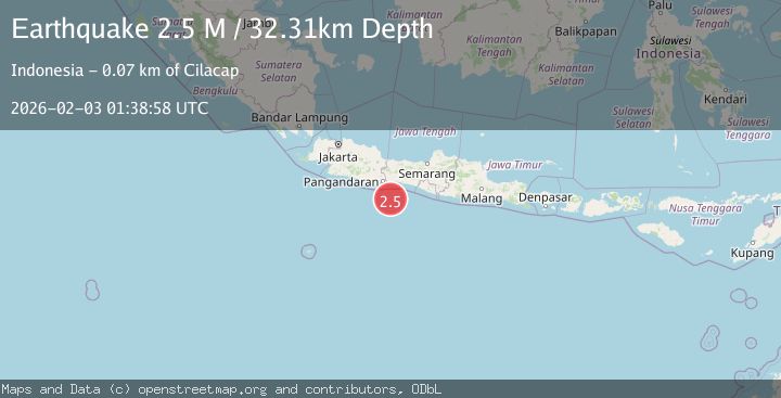 Map of Java, Indonesia