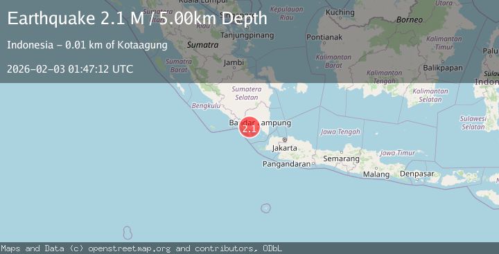 Map of Southern Sumatra, Indonesia