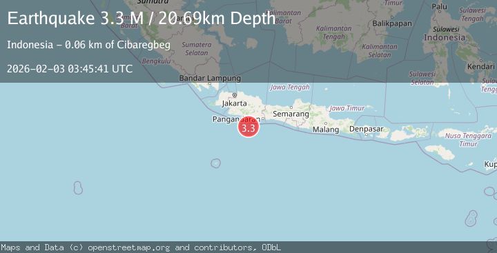 Map of Java, Indonesia