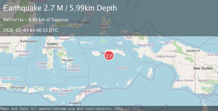 Map of Seram, Indonesia
