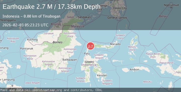Map of Minahassa Peninsula, Sulawesi