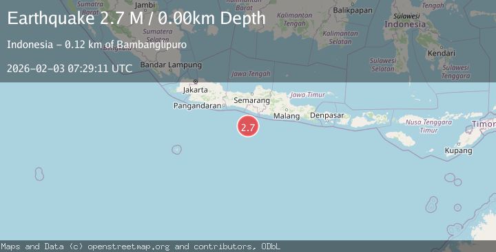 Map of Java, Indonesia