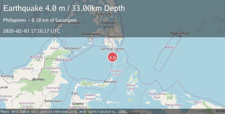 Map of Talaud Islands, Indonesia