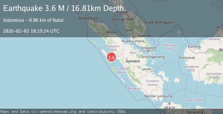 Map of Northern Sumatra, Indonesia