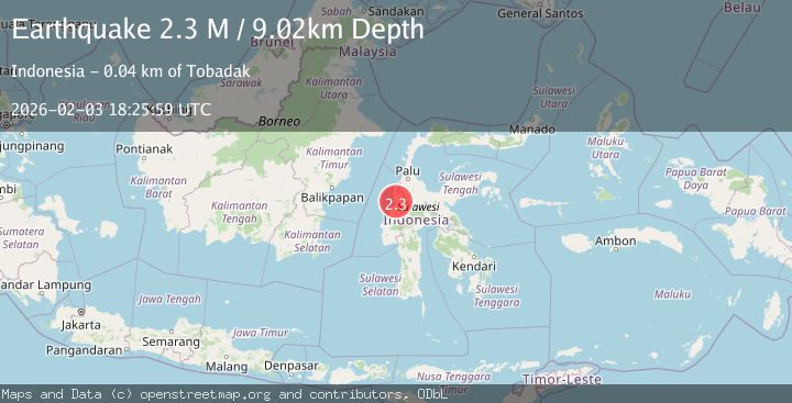 Map of Sulawesi, Indonesia