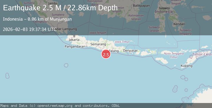 Map of Java, Indonesia