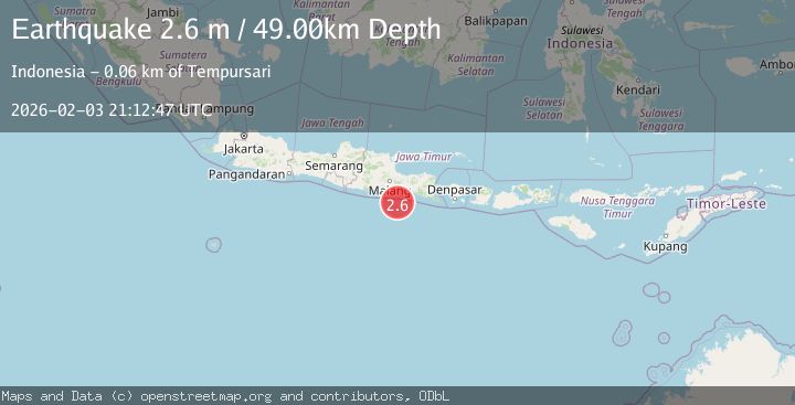 Map of Java, Indonesia