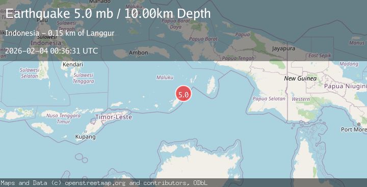 Map of Tanimbar Islands Region, Indonesia