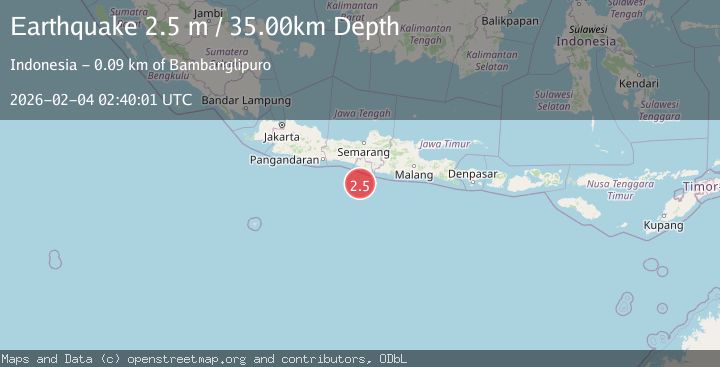 Map of Java, Indonesia
