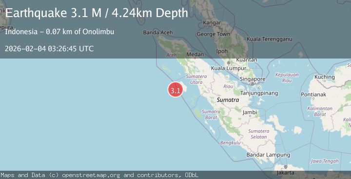 Map of Northern Sumatra, Indonesia