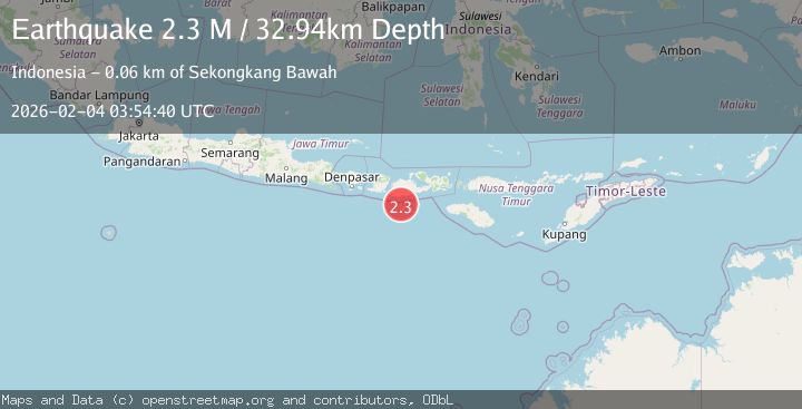 Map of Sumbawa Region, Indonesia