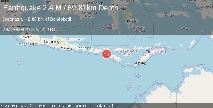 Map of Sumbawa Region, Indonesia