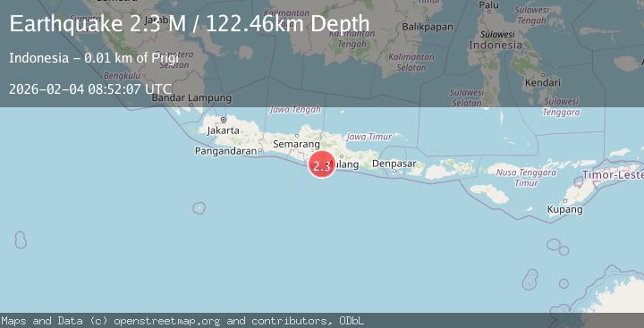 Map of Java, Indonesia