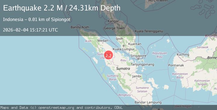 Map of Northern Sumatra, Indonesia