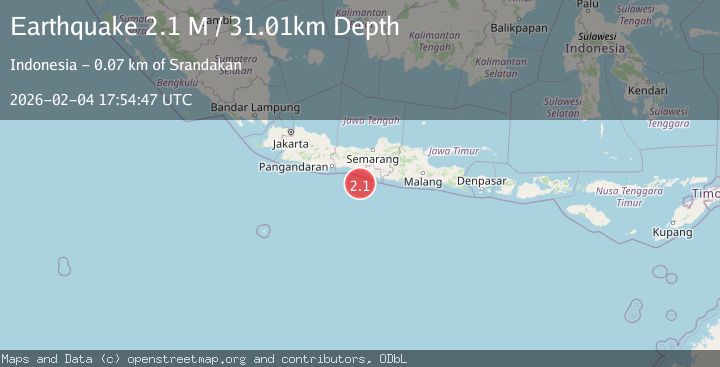 Map of Java, Indonesia