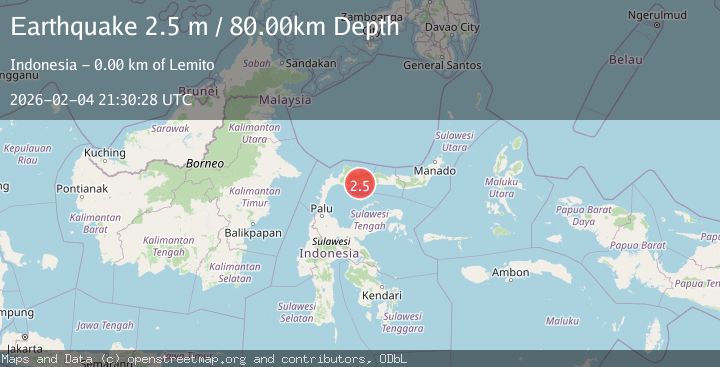 Map of Minahassa Peninsula, Sulawesi