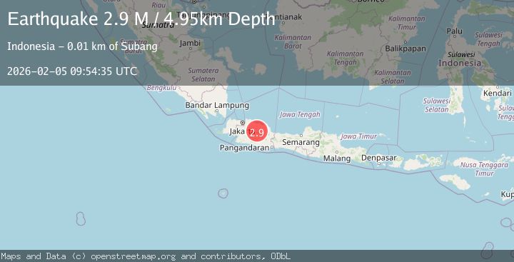 Map of Java, Indonesia