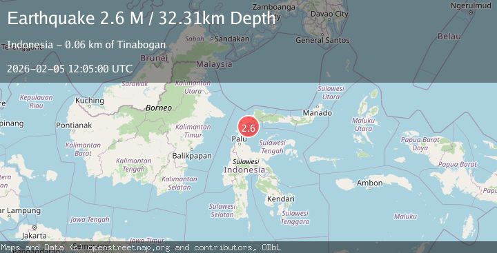 Map of Minahassa Peninsula, Sulawesi