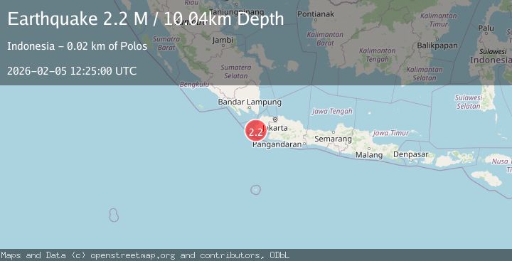 Map of Sunda Strait, Indonesia