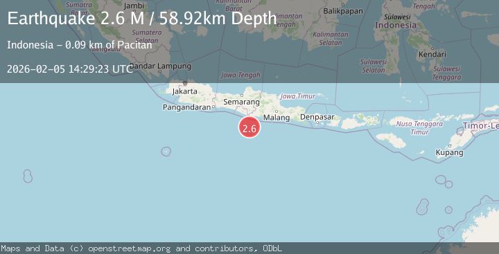Map of Java, Indonesia