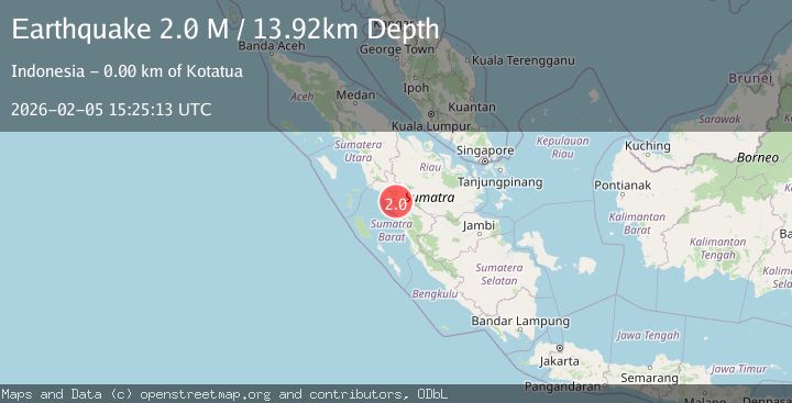 Map of Southern Sumatra, Indonesia