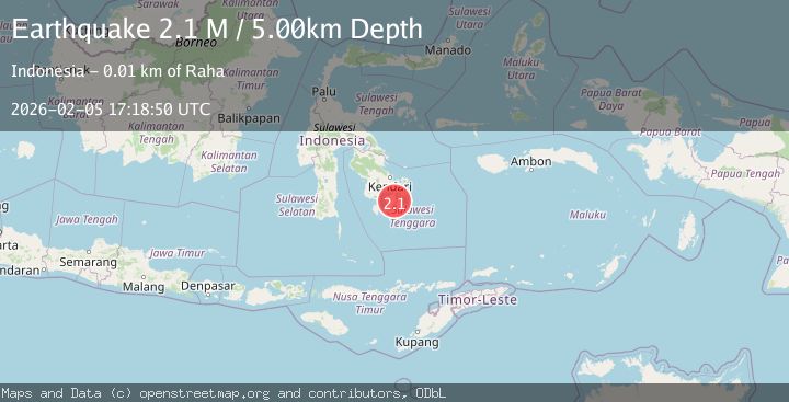 Map of Sulawesi, Indonesia