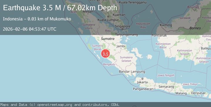 Map of Southern Sumatra, Indonesia