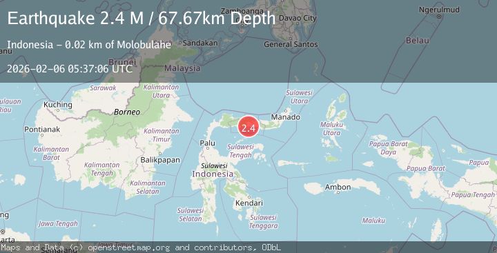 Map of Minahassa Peninsula, Sulawesi