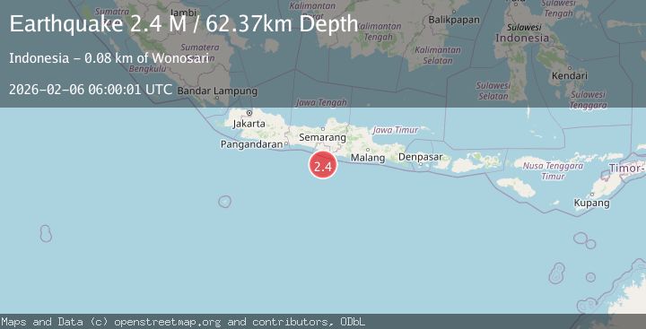 Map of Java, Indonesia