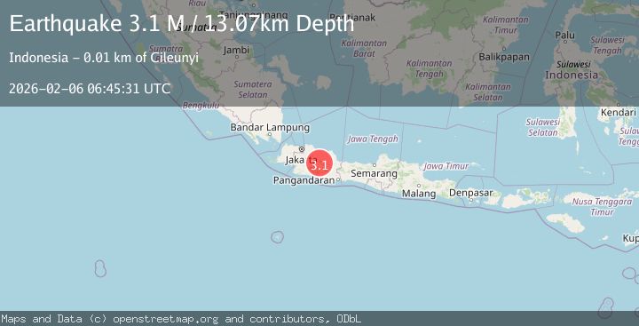 Map of Java, Indonesia