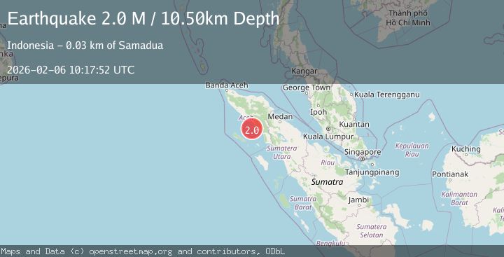 Map of Northern Sumatra, Indonesia