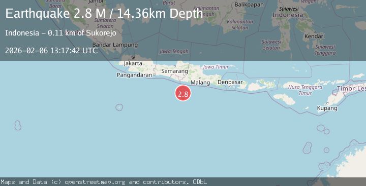 Map of Java, Indonesia