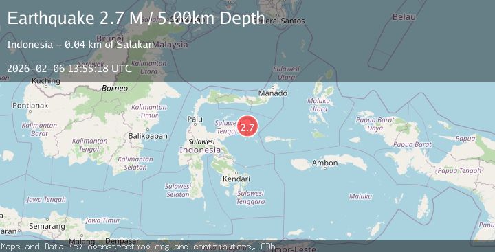 Map of Minahassa Peninsula, Sulawesi