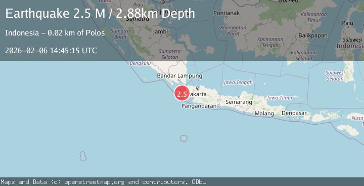 Map of Sunda Strait, Indonesia