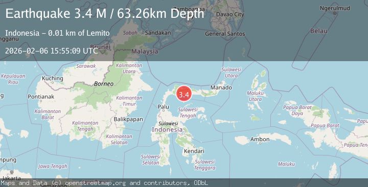 Map of Minahassa Peninsula, Sulawesi