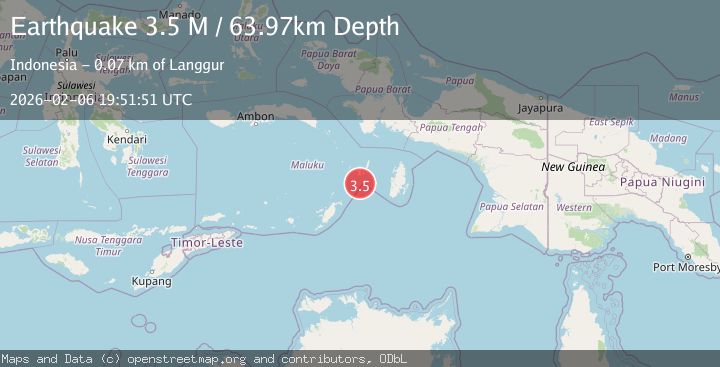 Map of Tanimbar Islands Region, Indonesia