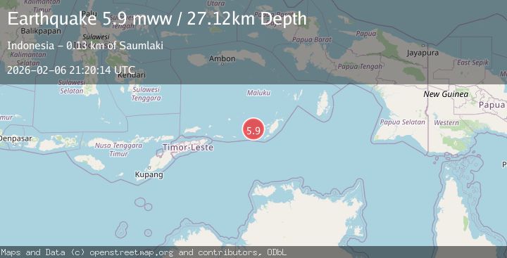 Map of Tanimbar Islands Region, Indonesia