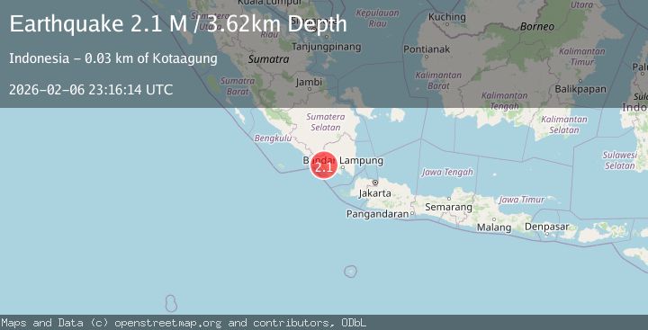 Map of Southern Sumatra, Indonesia