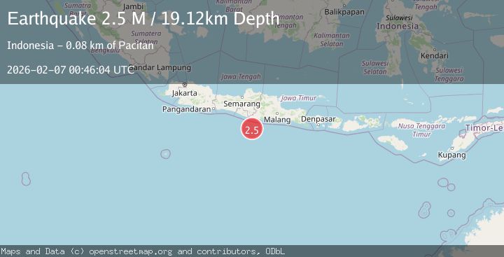 Map of Java, Indonesia