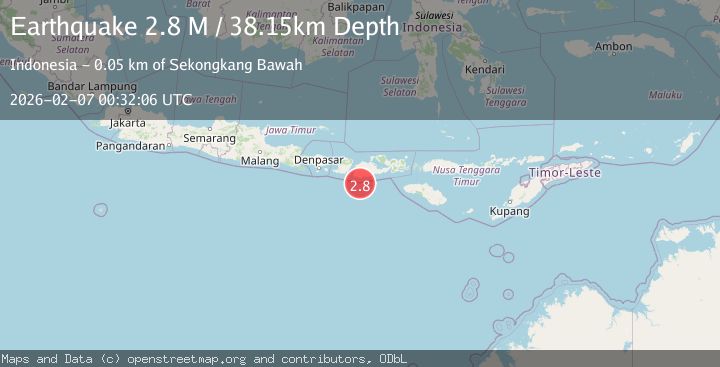 Map of Sumbawa Region, Indonesia