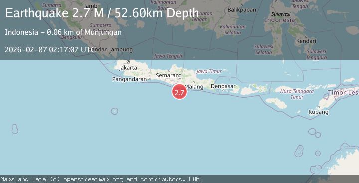 Map of Java, Indonesia