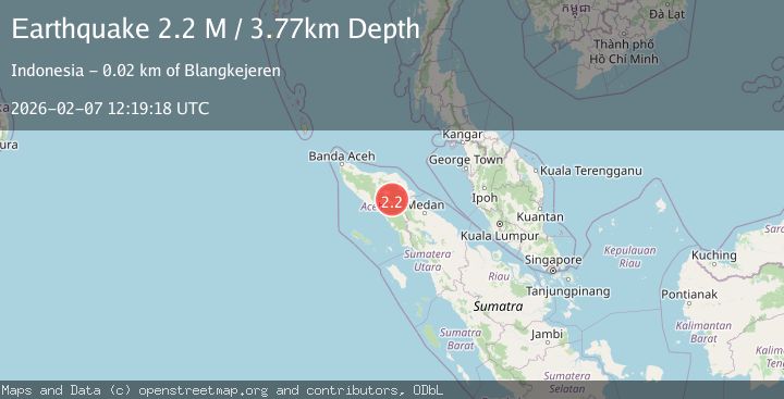 Map of Northern Sumatra, Indonesia