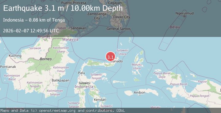 Map of Minahassa Peninsula, Sulawesi