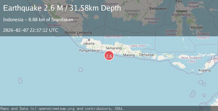 Map of Java, Indonesia