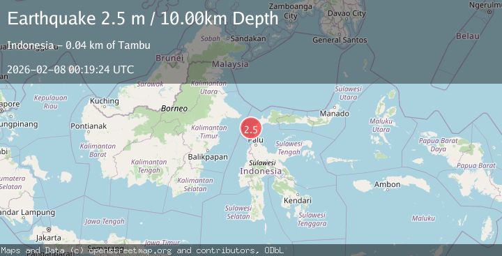 Map of Minahassa Peninsula, Sulawesi