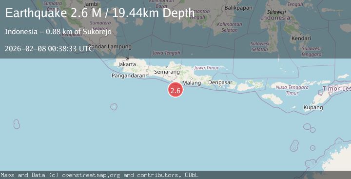 Map of Java, Indonesia