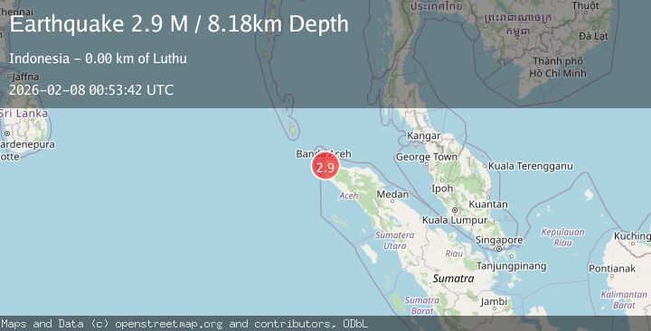 Map of Northern Sumatra, Indonesia