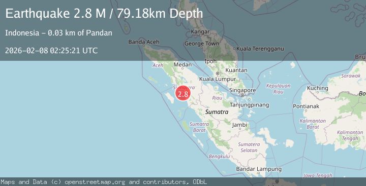 Map of Northern Sumatra, Indonesia