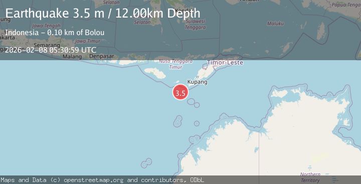 Map of South of Timor, Indonesia